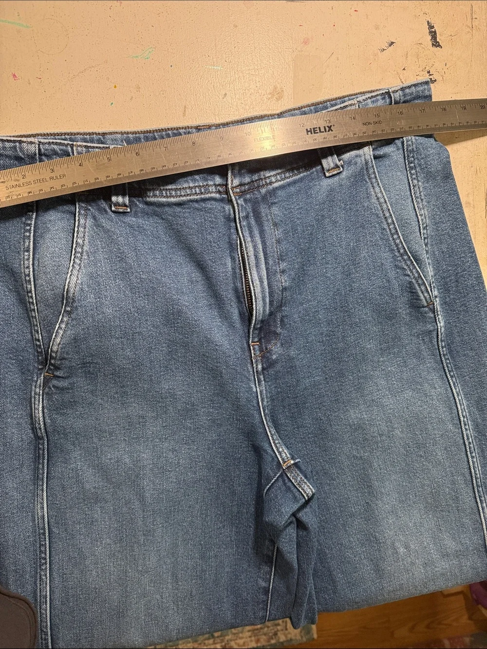 High rise trouser Jeans in Classic Blue Denim - Picture 4 of 8